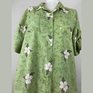Vintage Green Hawaiian Blouse by Basic Editions